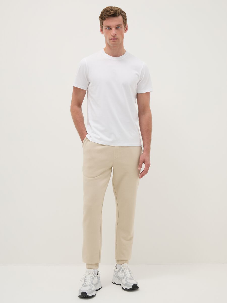 White pure cotton regular fit T-shirt_1