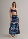 Blue pure cotton sarong with decorative print_0