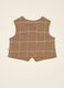 Brown checked cotton-blend crew-neck gilet_2
