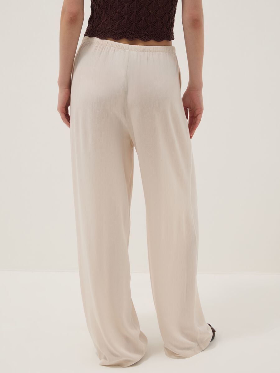 Beige palazzo trousers in pure viscose_2
