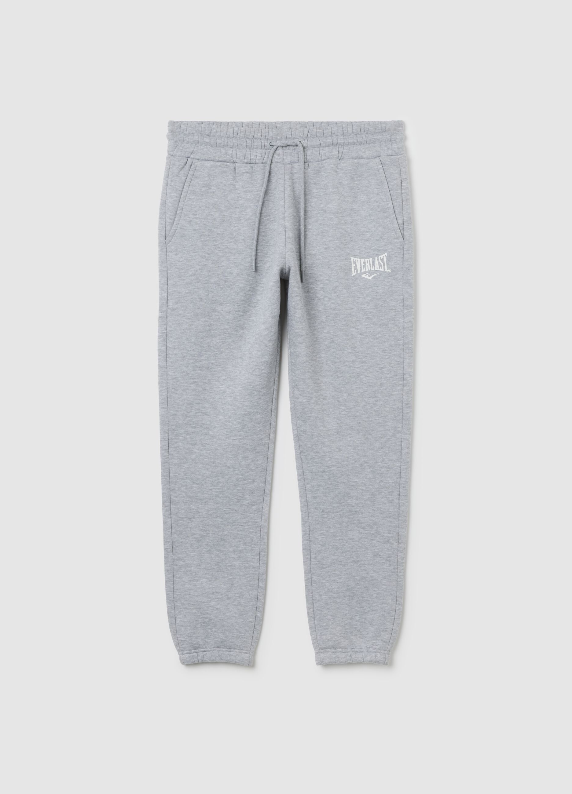 Grey cotton-blend jogging trousers