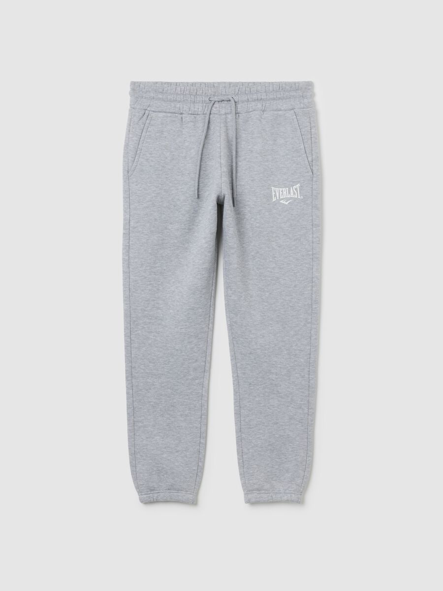 Grey cotton-blend jogging trousers_0