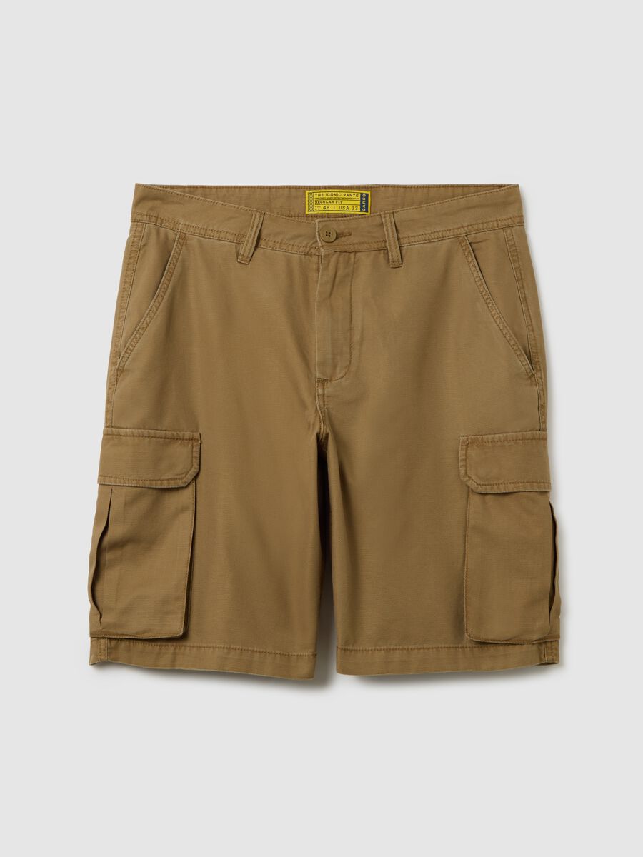Men's brown pure cotton regular fit shorts_4