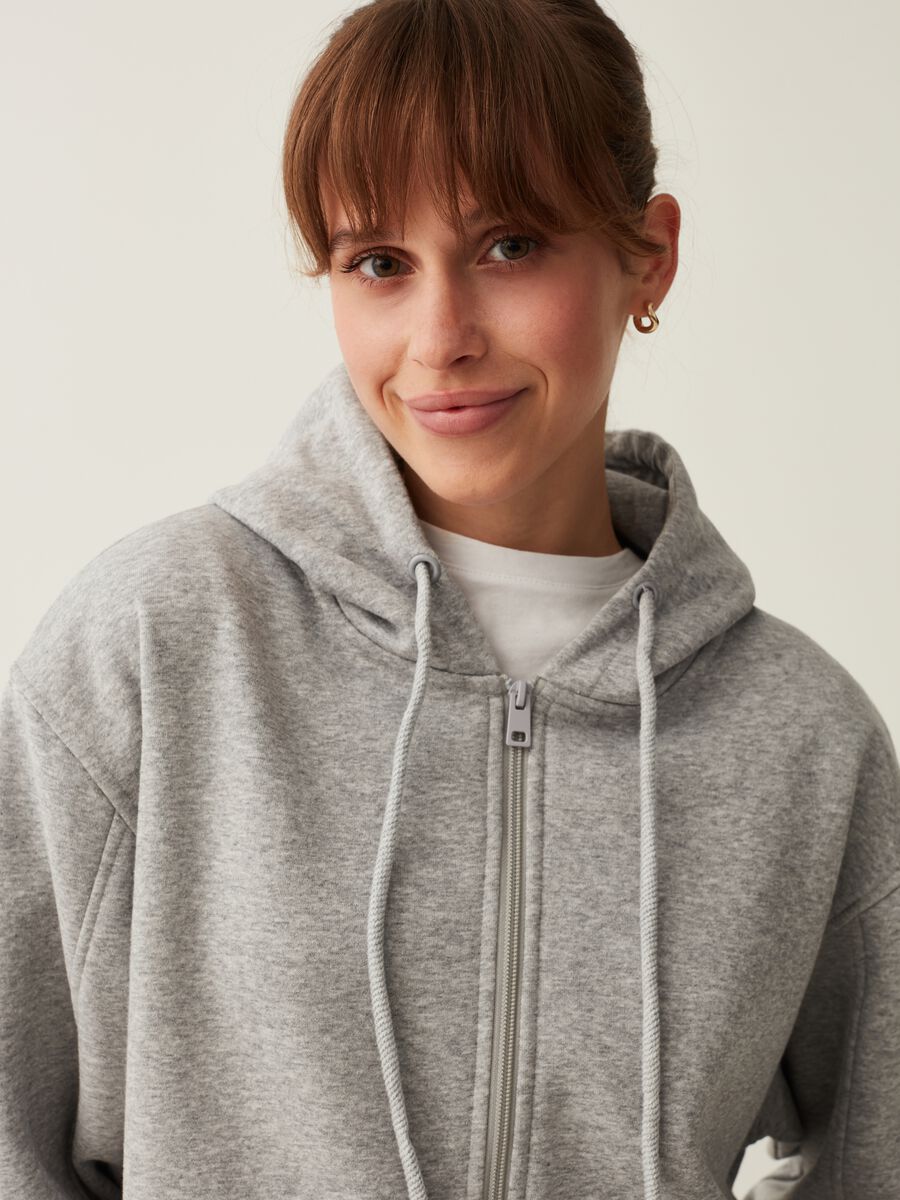 Full-zip in felpa con cappuccio_1