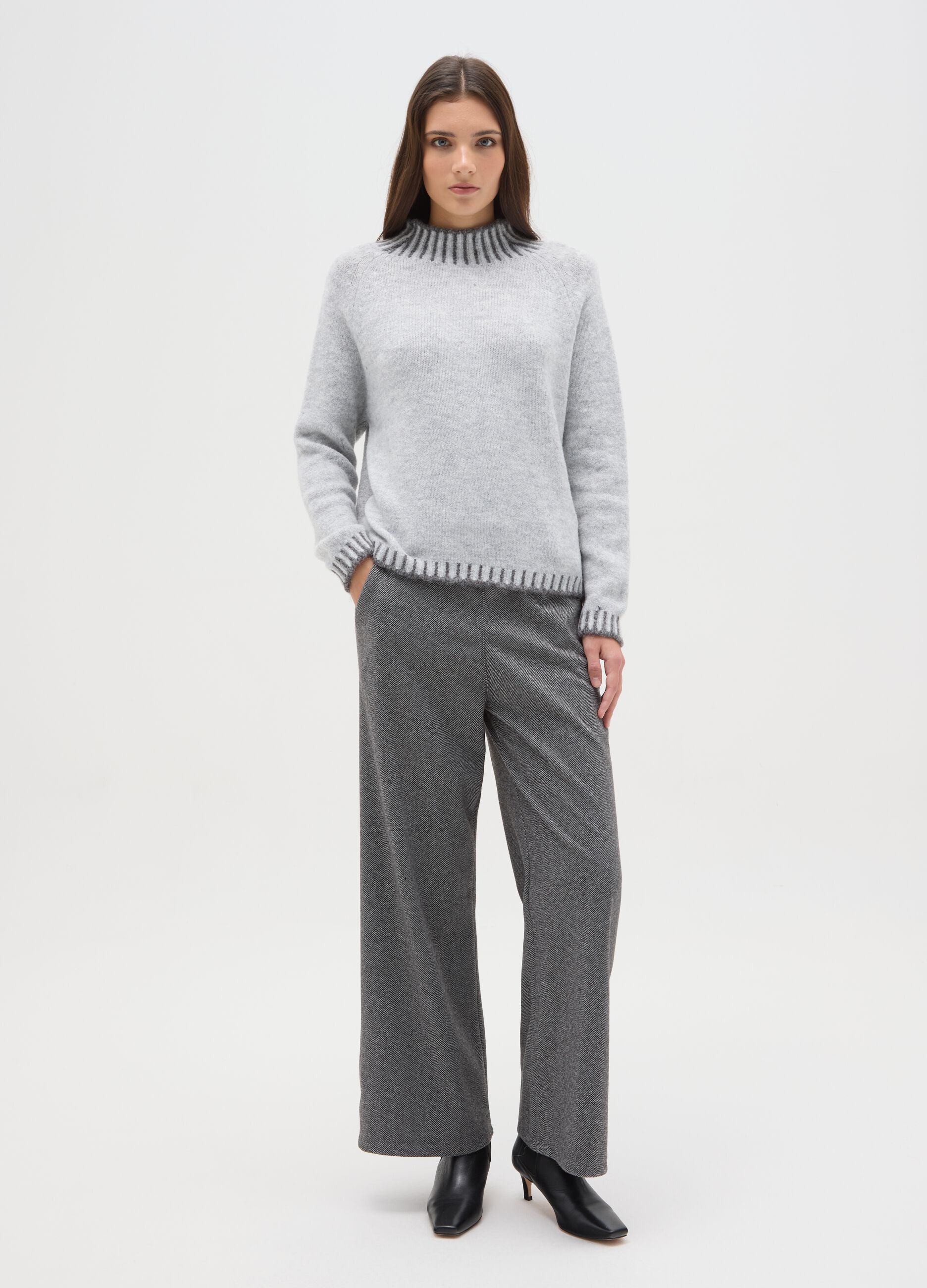 Grey Regular Fit Trousers
