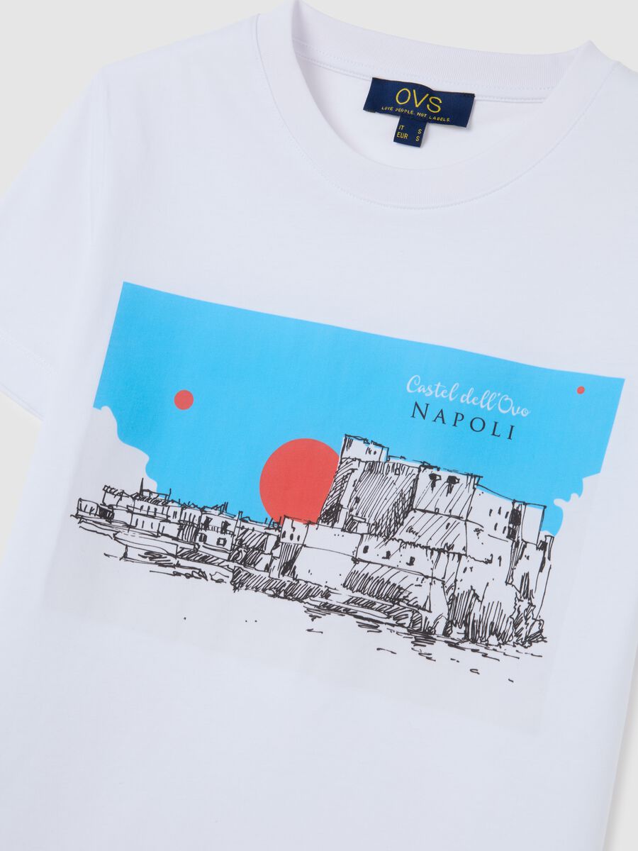 Women's white pure cotton regular fit T-shirt with print_1