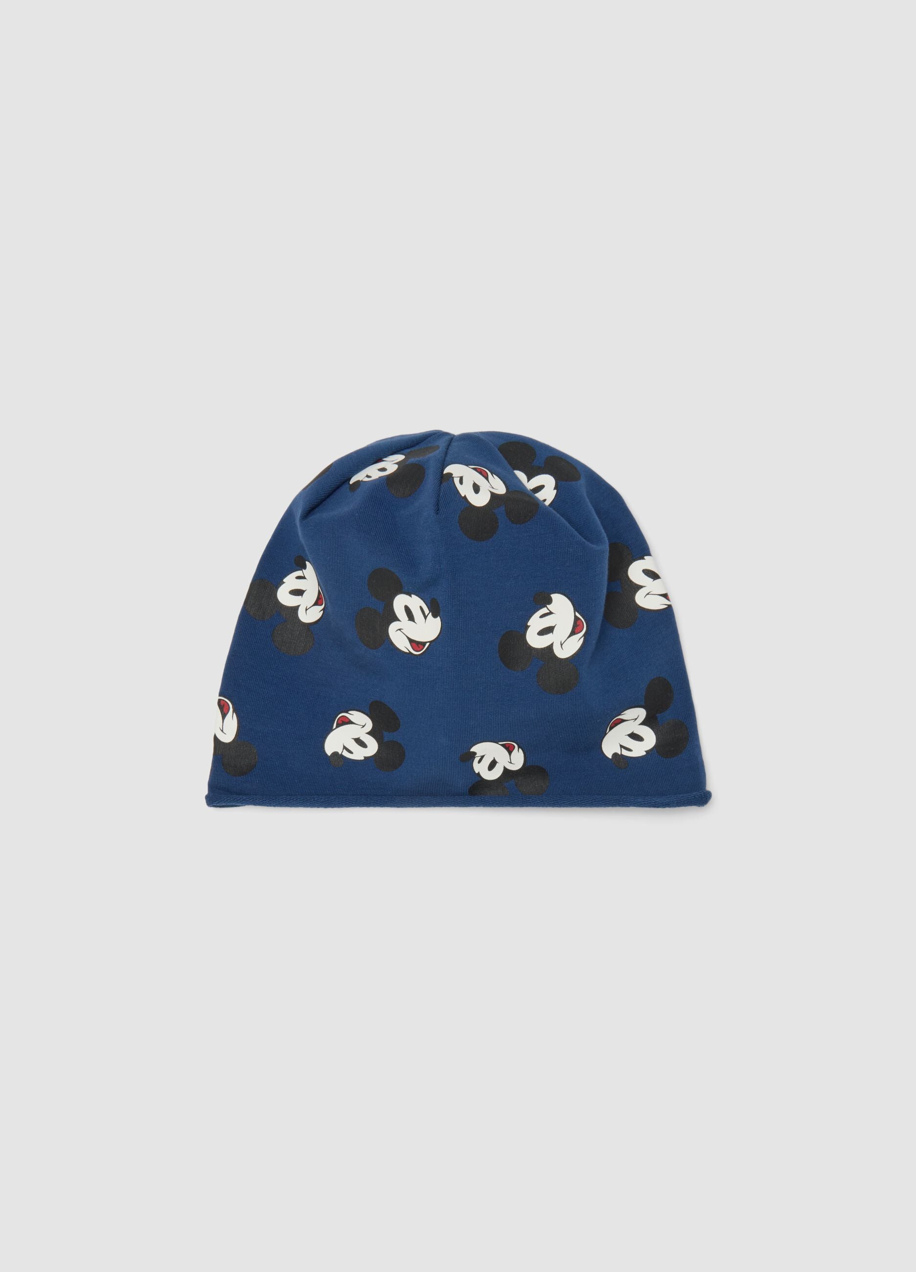 Blue Mickey print organic stretch cotton jersey hat