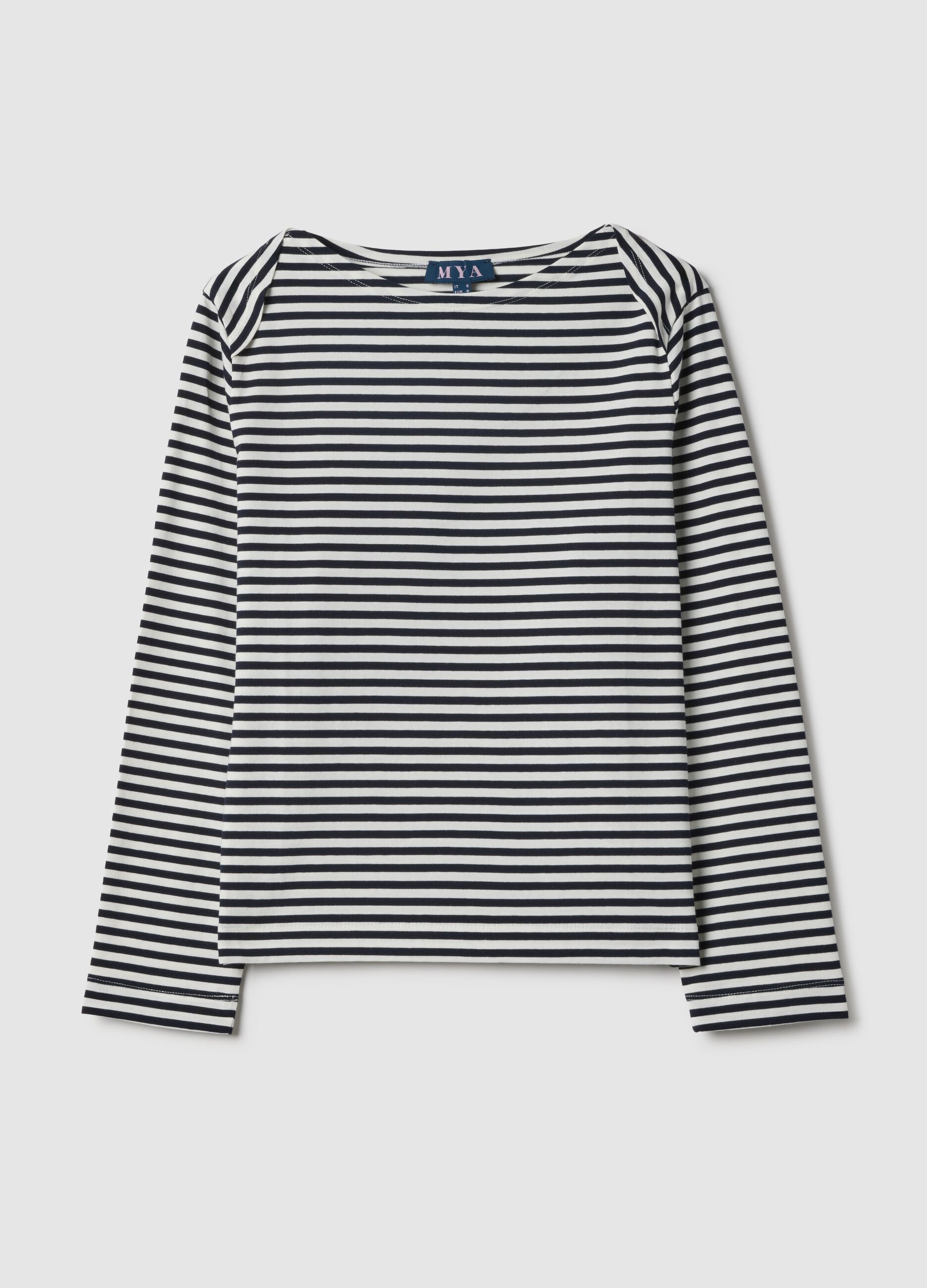 Striped Multicolour Regular Fit Stretch Cotton Top