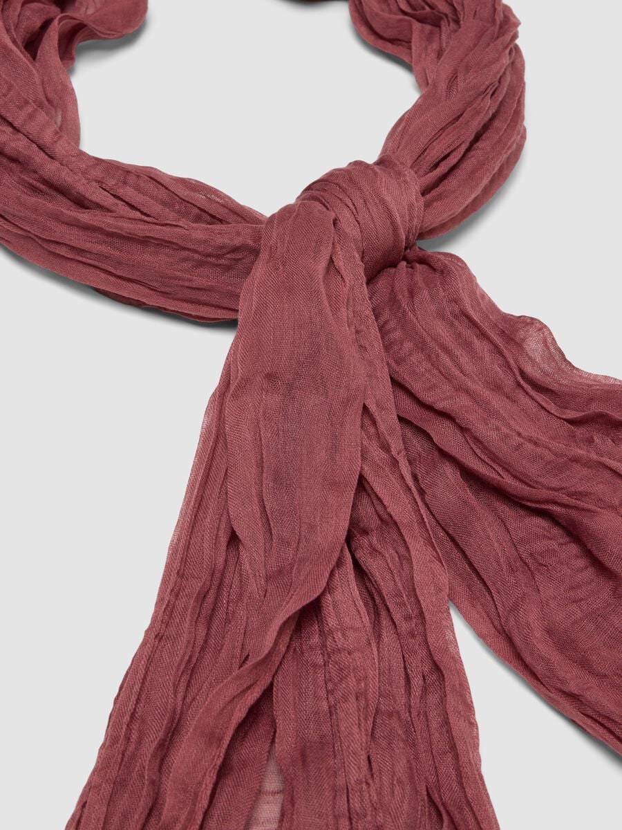 Semi-sheer crinkle-effect pink scarf_1