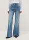 Wide leg blue stretch cotton jeans_1