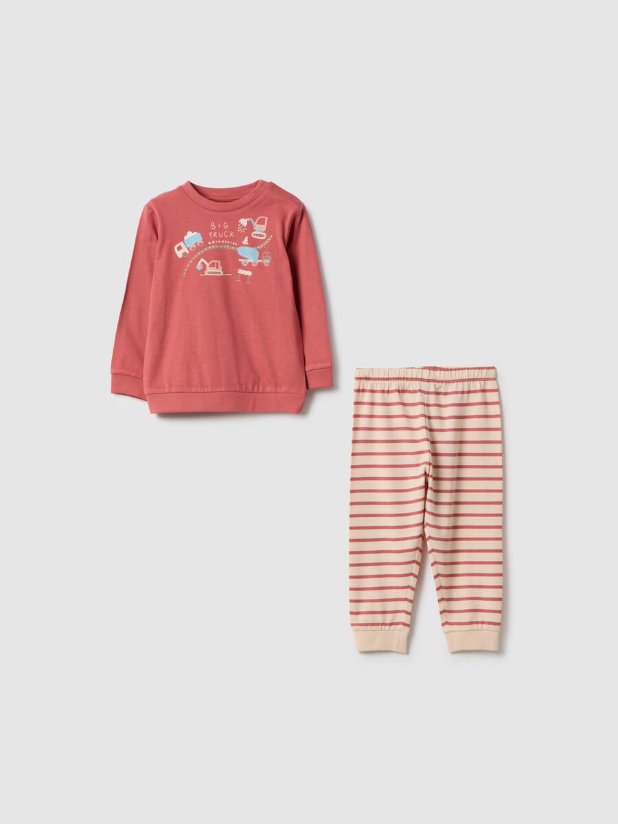 Newborn's multicolour striped pyjamas in pure cotton regular fit_0