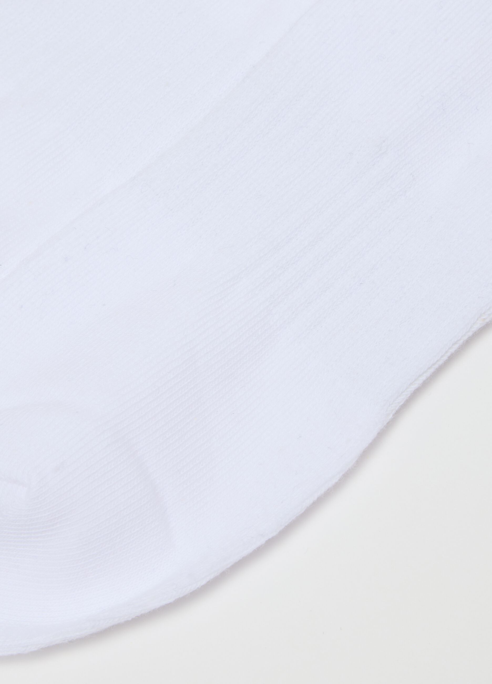 Set of White Cotton Blend Socks