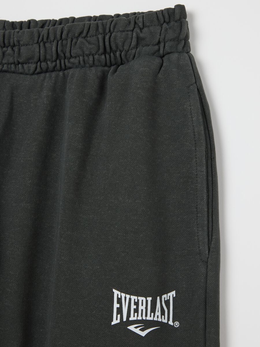 Black joggers with elasticated edging and logo print_5