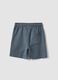 Blue pure cotton regular fit shorts for boys_1