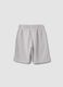 Grey cotton-blend bermuda shorts with elasticated waist_1