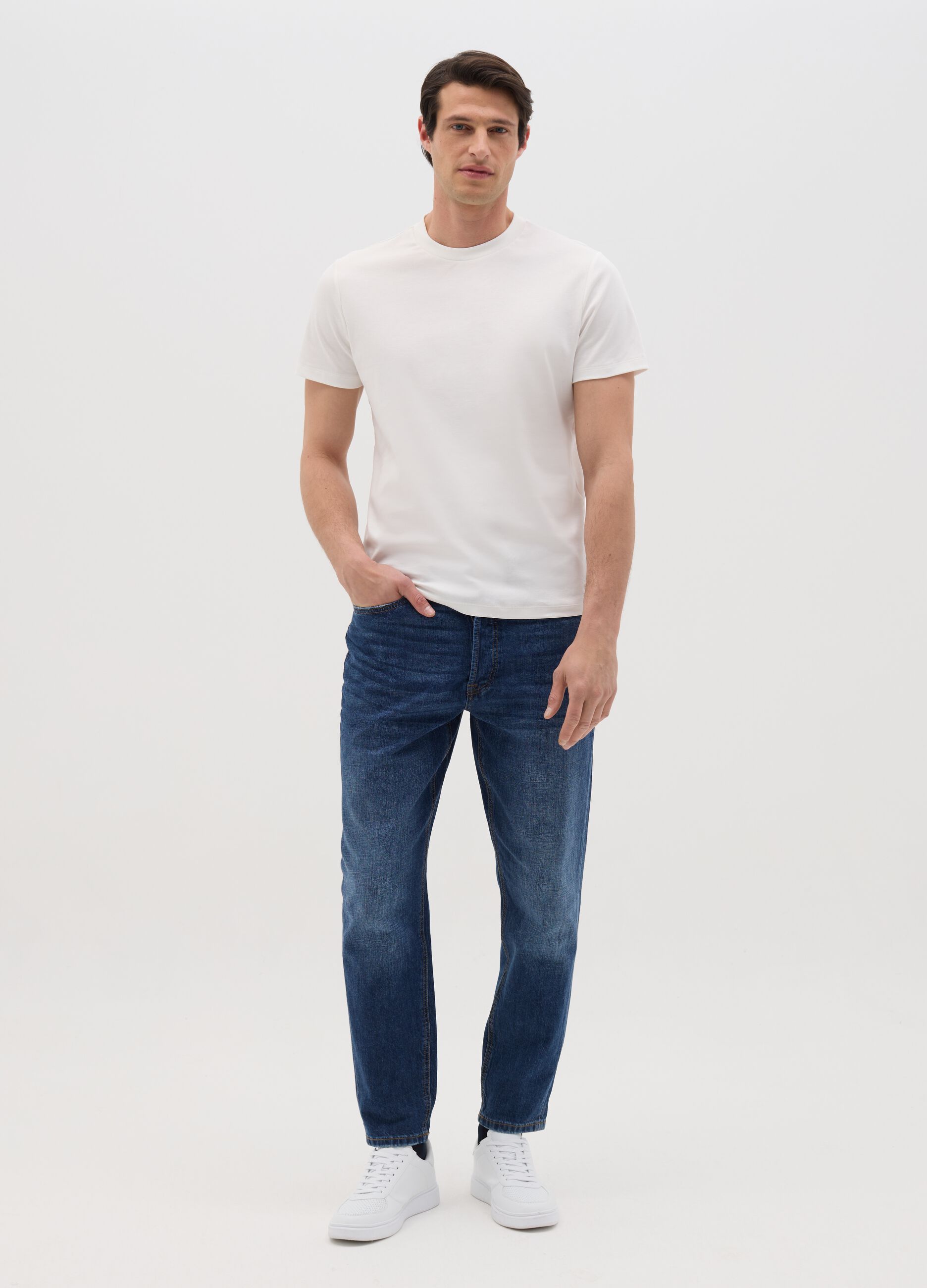 Jeans da uomo in denim blu regular fit