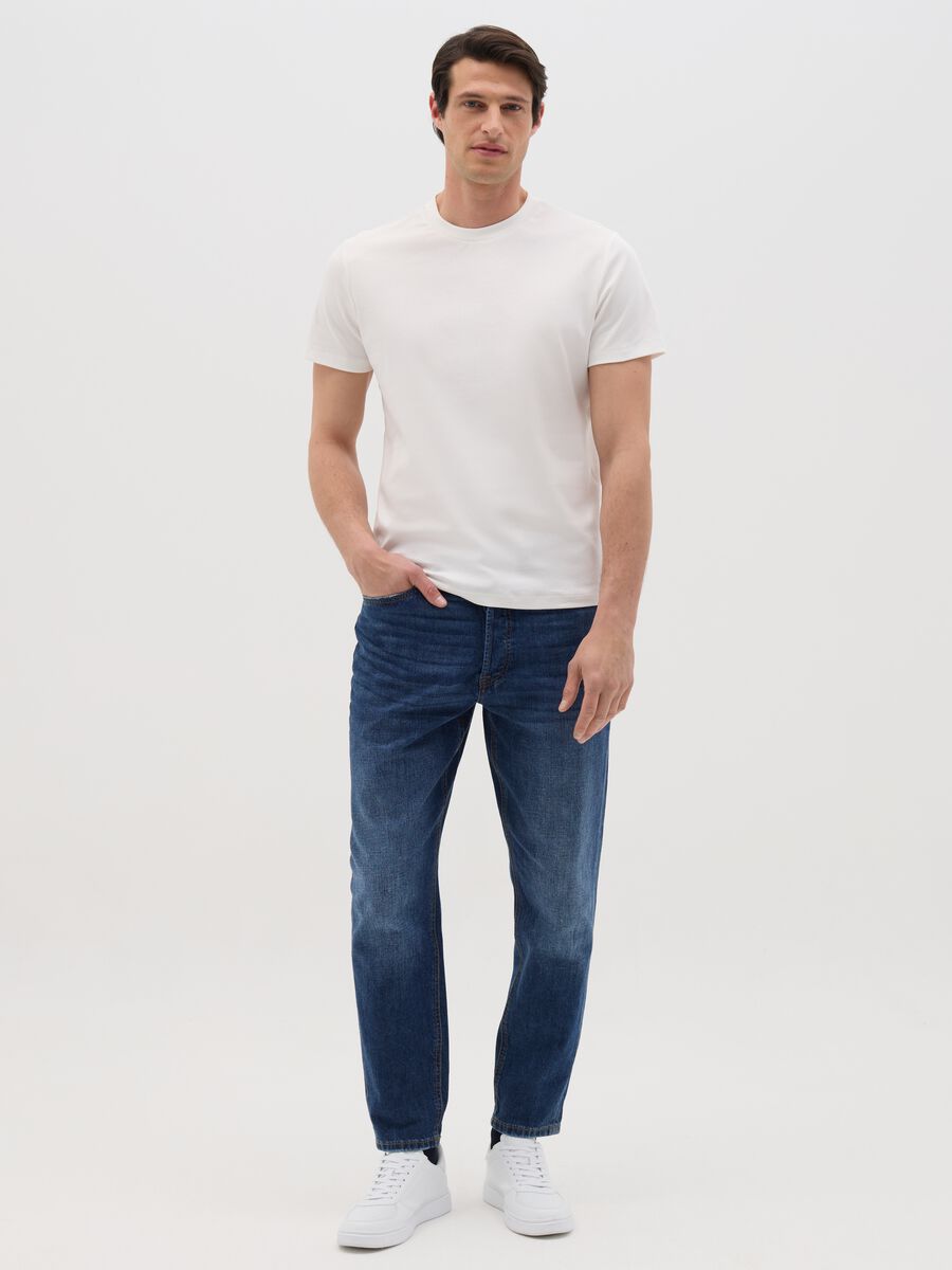 Men's blue denim regular fit jeans_0