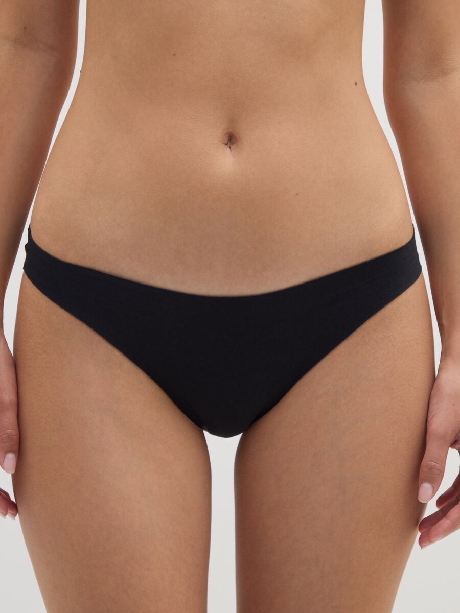 Perizoma in cotone elasticizzato nero_1