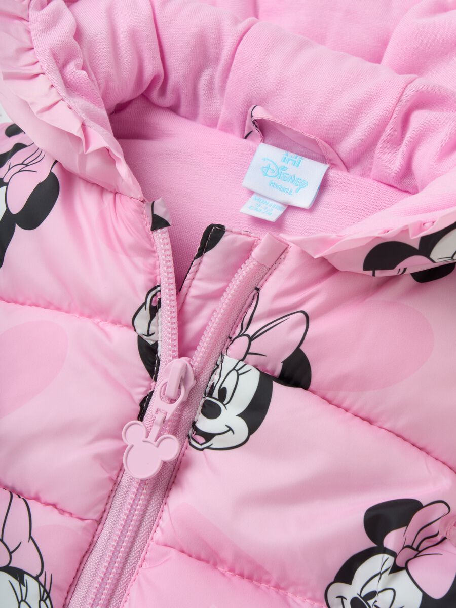 Padded gilet with hood and Minnie Mouse print_2