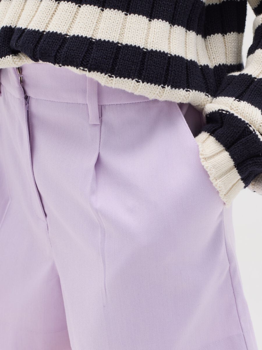 Purple shorts with darts and pockets_2