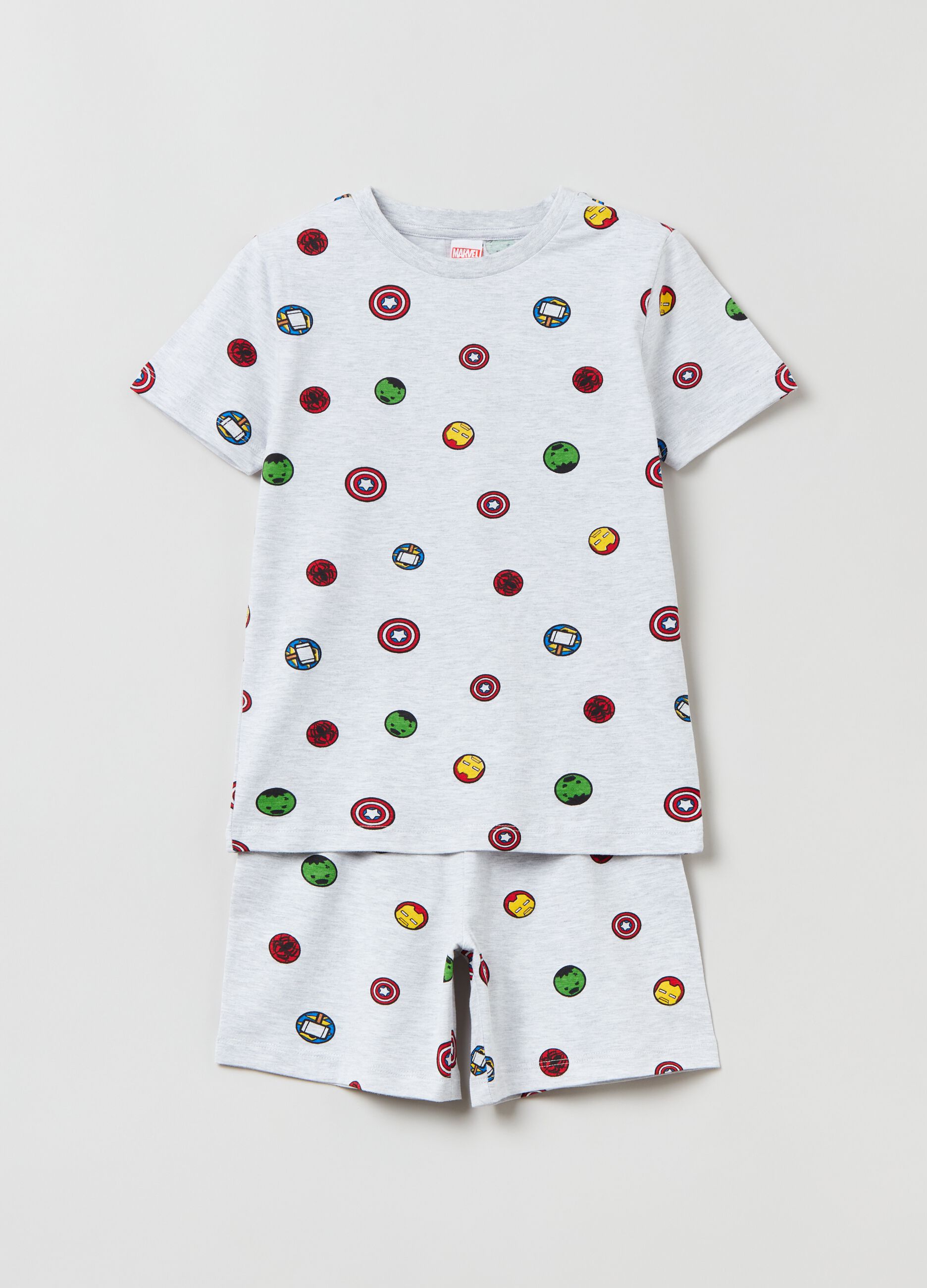 Short pyjamas with Marvel characters print