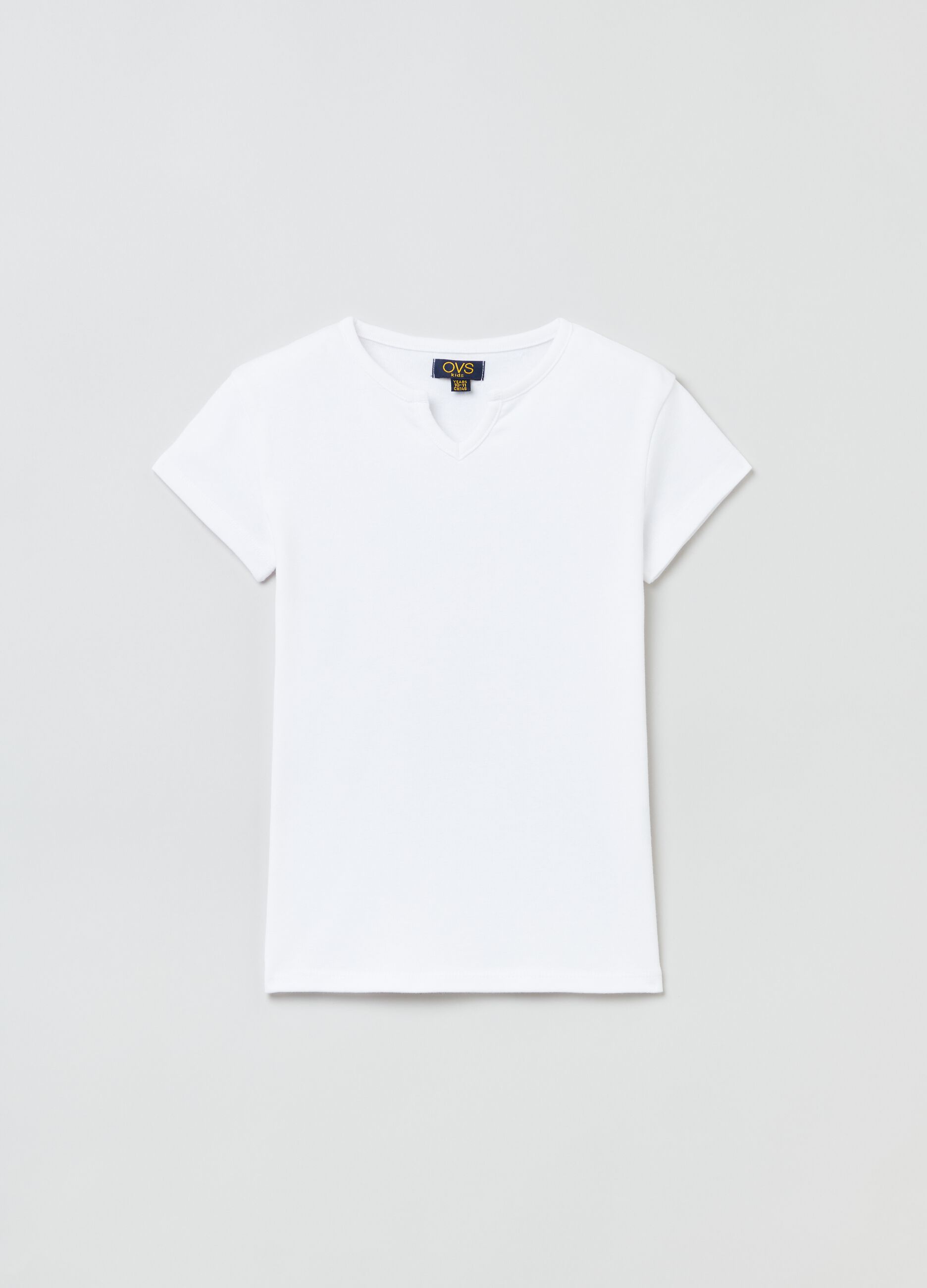 Stretch T-shirt with V detail