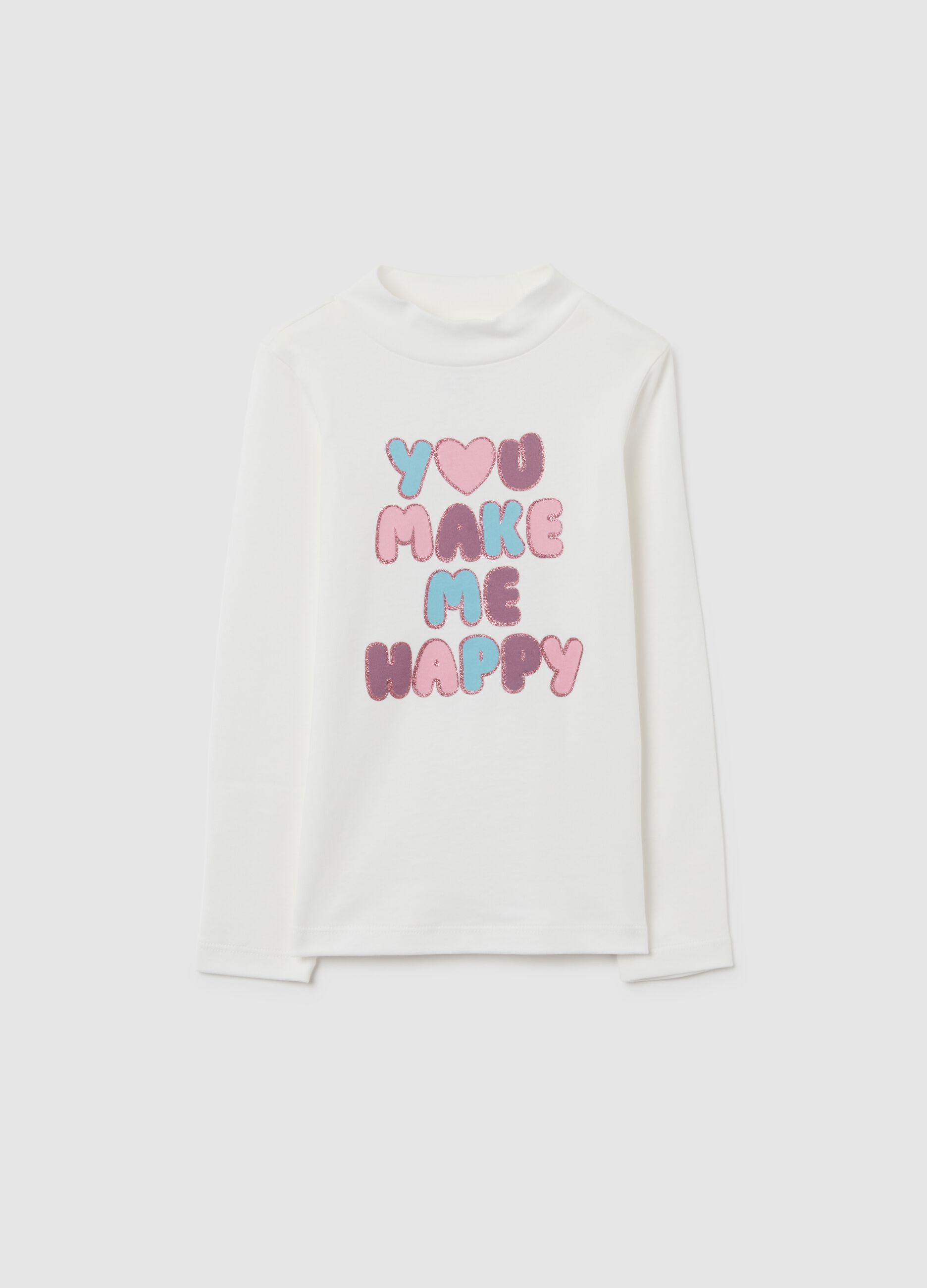 Girls' white pure cotton regular fit top