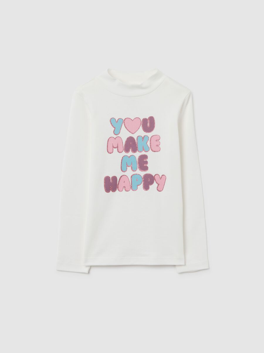 Girls' white pure cotton regular fit top_0
