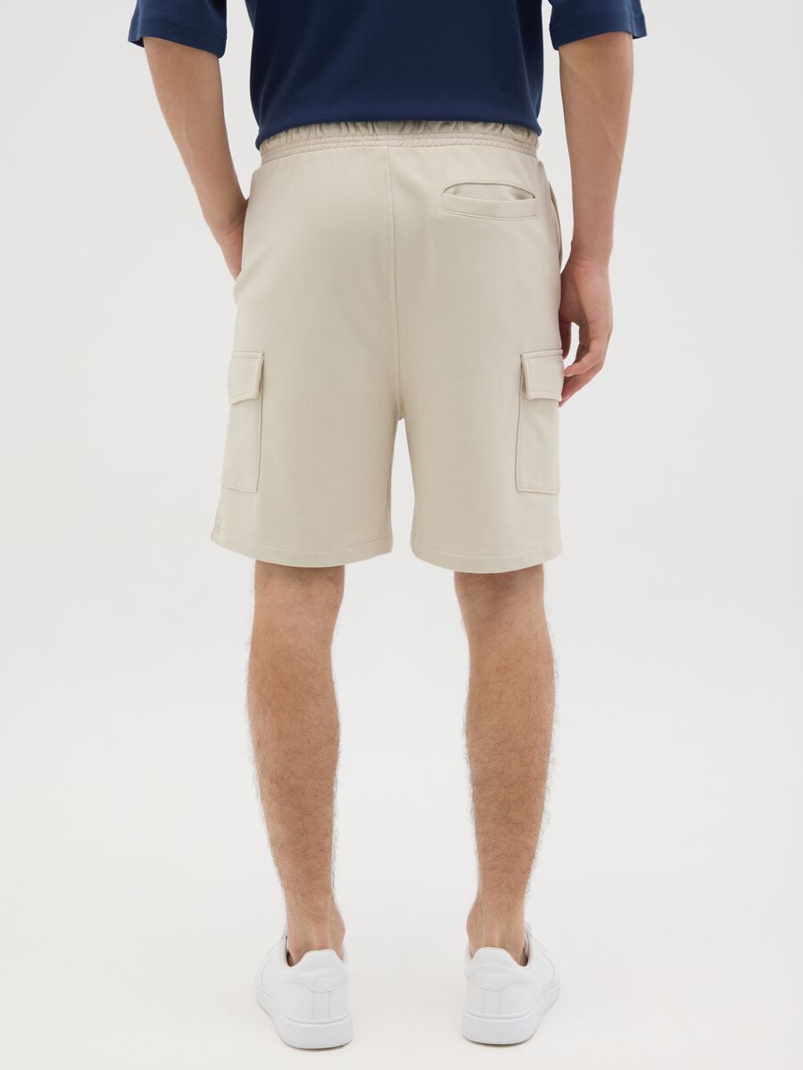 Men's beige cotton blend shorts relaxed fit_3