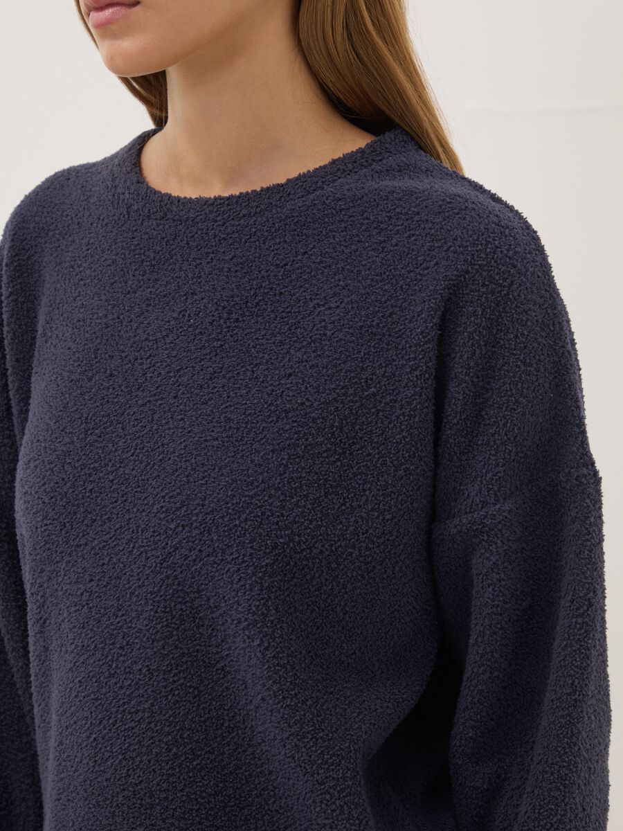 Blue stretch-fabric crew-neck pyjamas_3