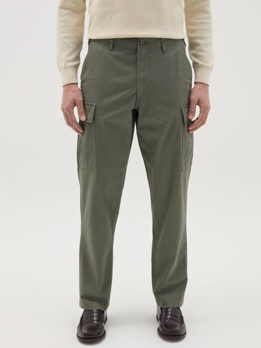 Cargo trousers with internal drawstring_1