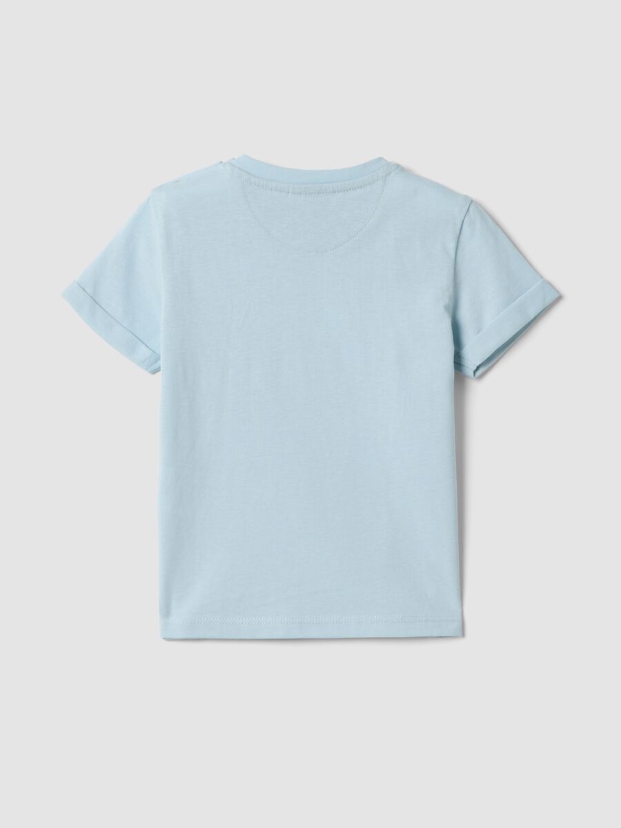 Light blue short-sleeved pure cotton T-shirt_1