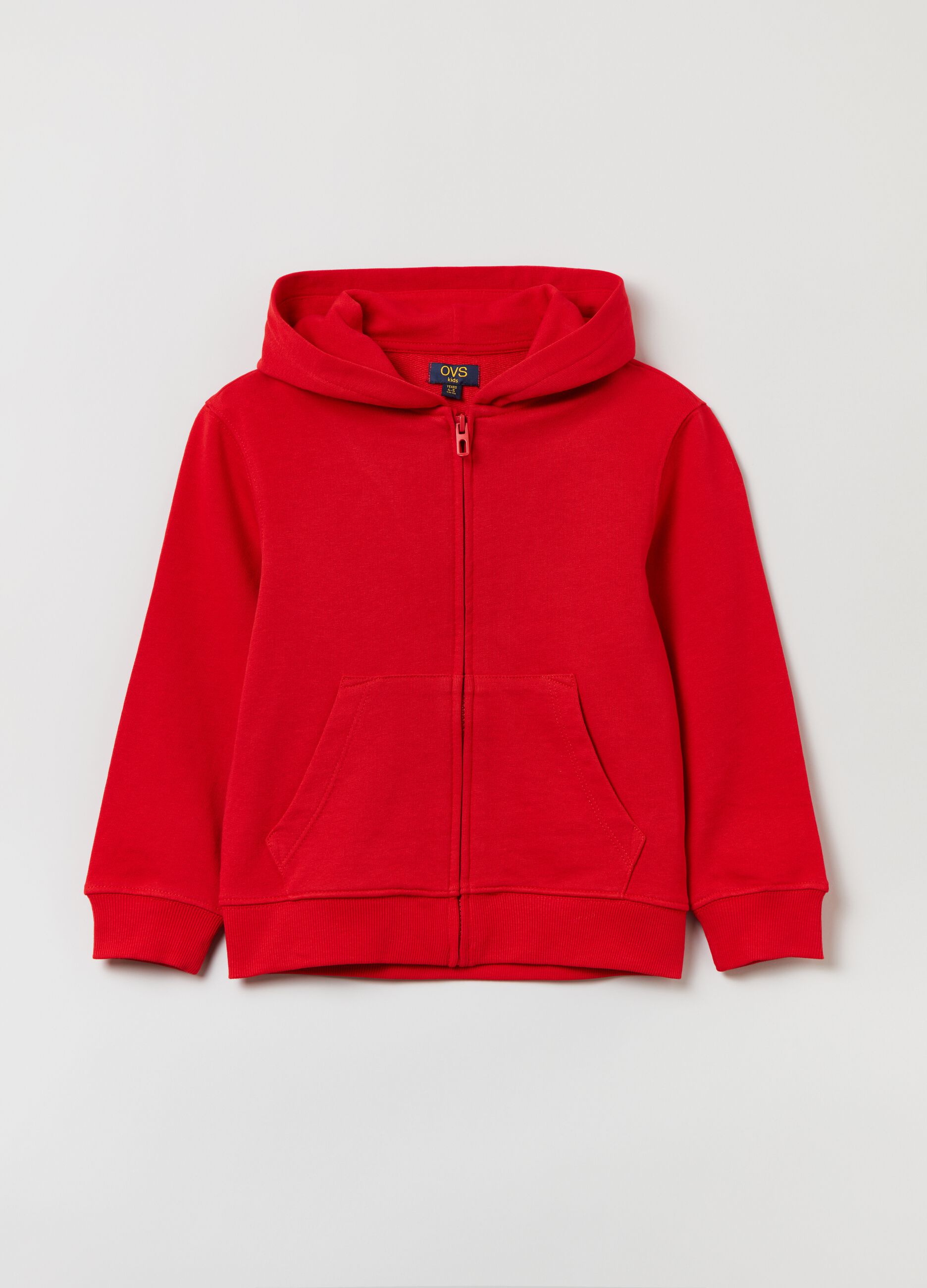 Fitness full-zip sweatshirt in cotton with hood