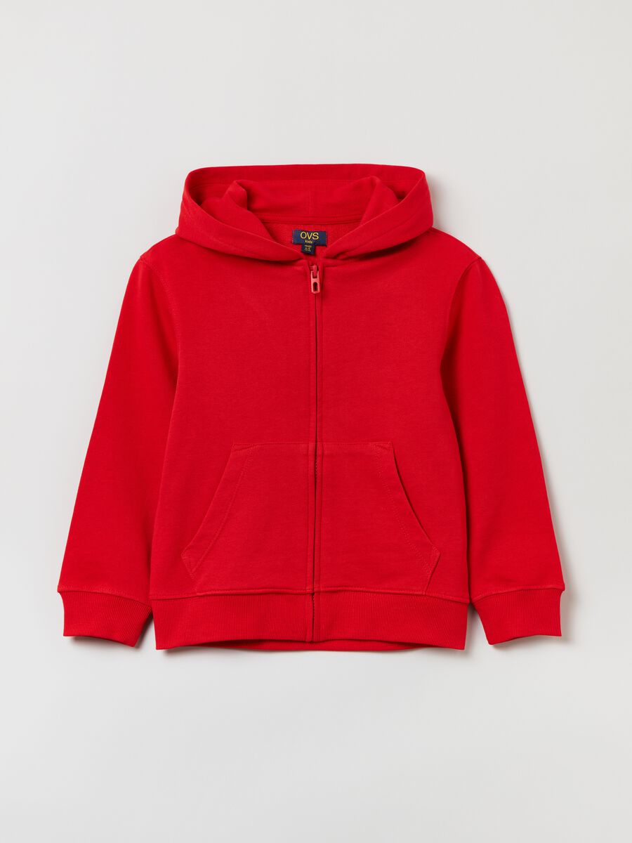 Fitness full-zip sweatshirt in cotton with hood_0
