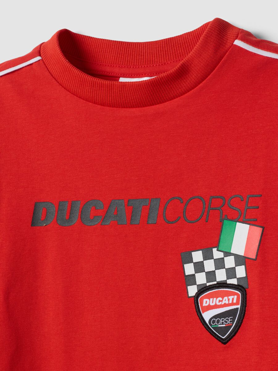 Red short-sleeve stretch cotton T-shirt for boys, regular fit_2