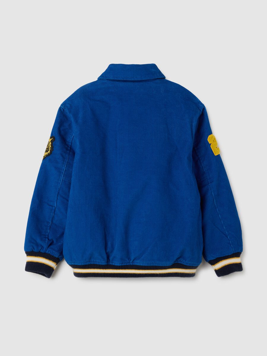 Giacca bomber da bambino in puro cotone blu regular fit_4