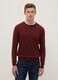 Brown crew-neck pullover in regular fit cotton blend_0