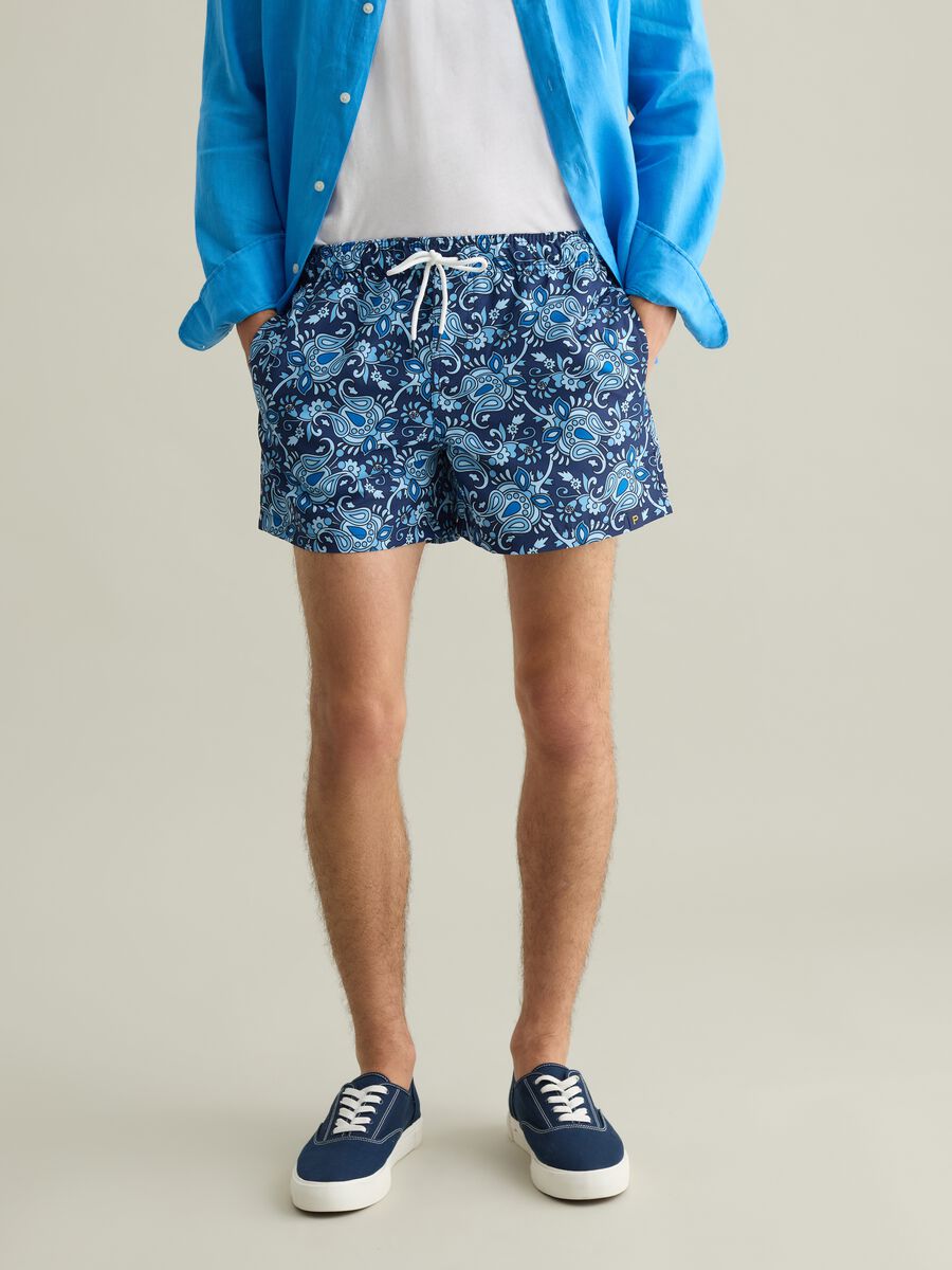 Blue paisley print swim boxers Piombo_1