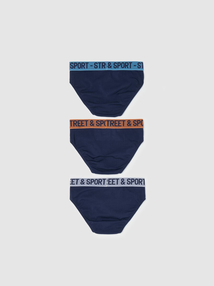 Tripack slip in cotone stretch con scritta _1