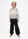 Grey cotton striped jumper for kids_0