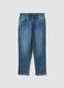 Jeans blu in cotone elasticizzato con vita elasticizzata per ragazzo_0