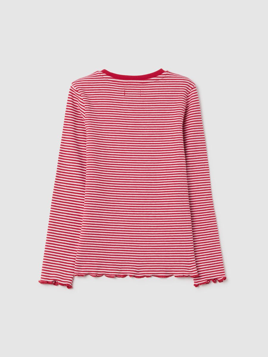 Maglia da bambina in cotone multicolor regular fit a righe_1