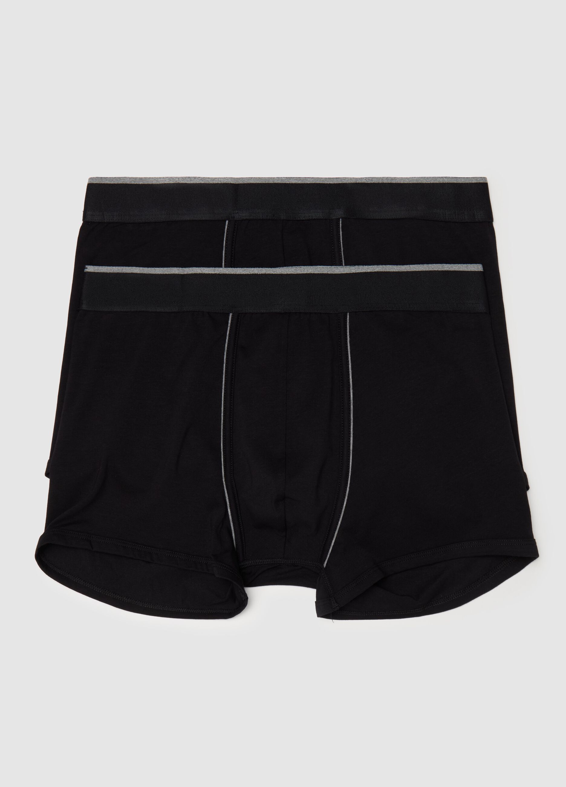 Two-pack boxer shorts in Supima cotton with contrasting piping