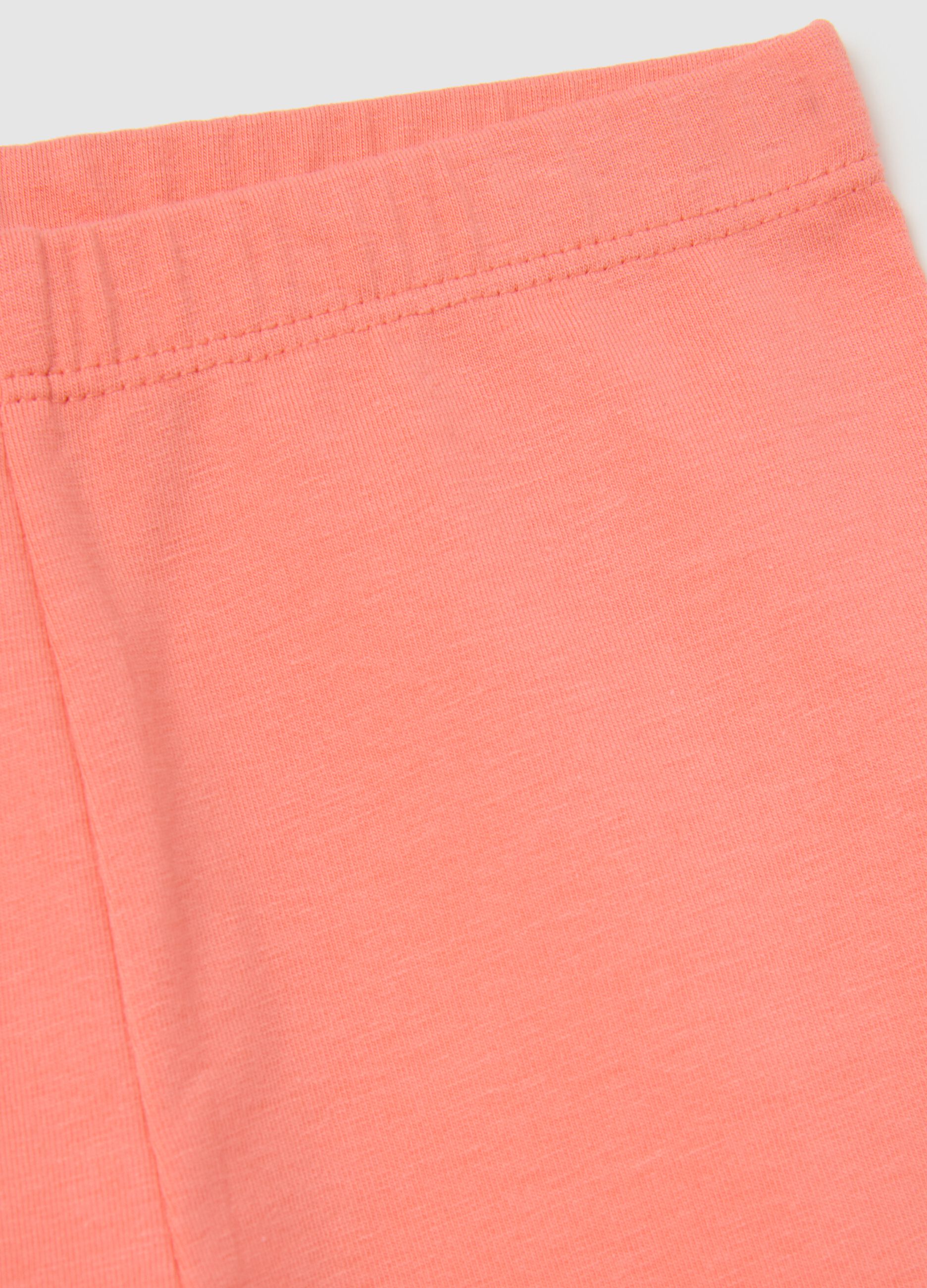 Pink cotton blend baby shorts regular fit
