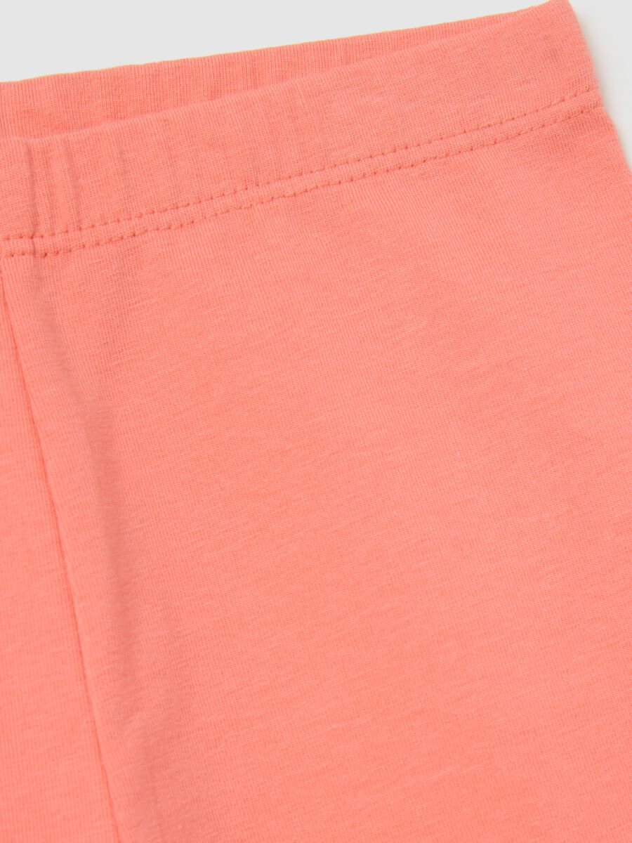 Pink cotton blend baby shorts regular fit_3