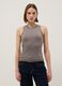 Grey sparkly regular fit top with thin straps_0