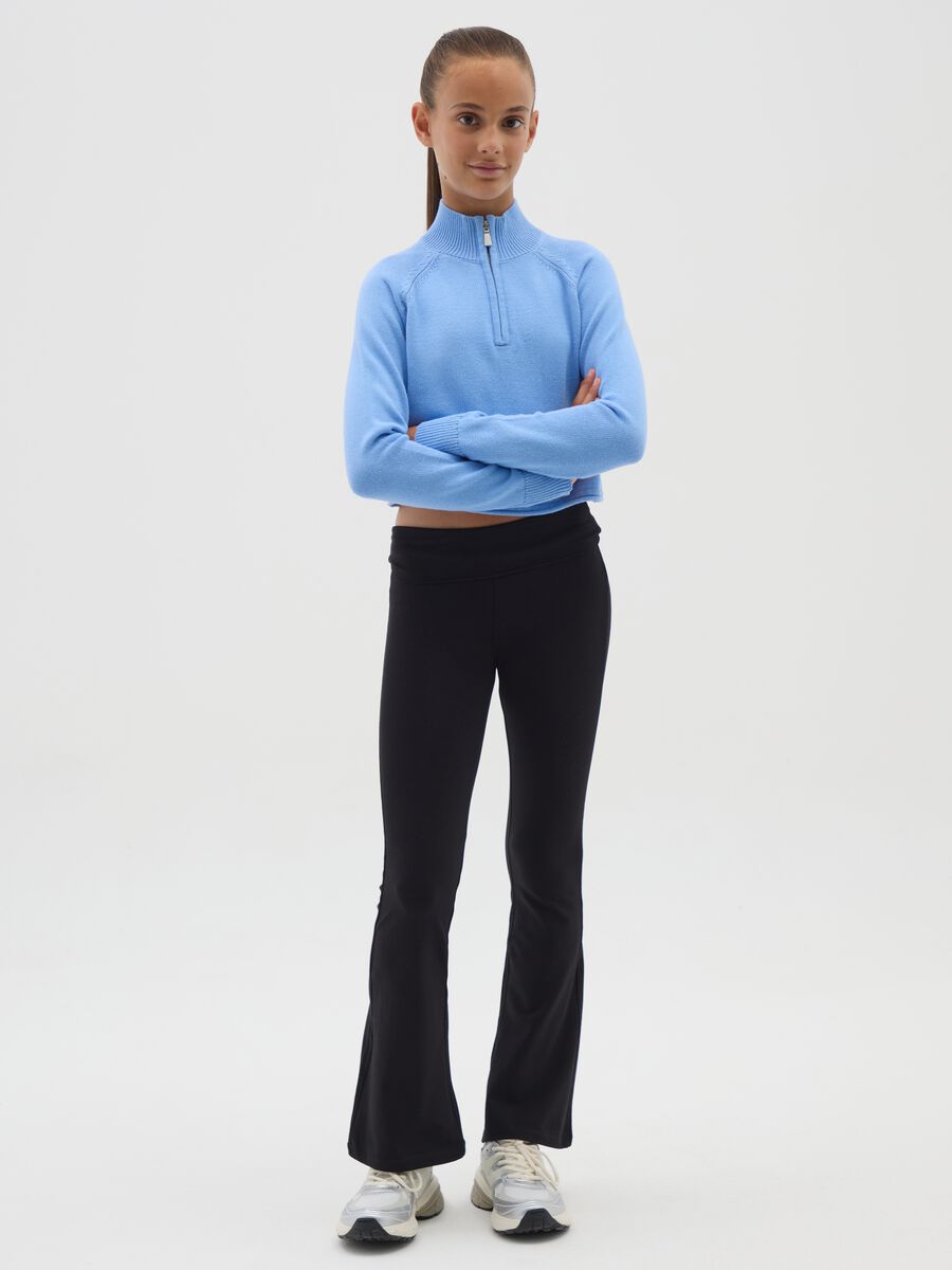 Girls' Black Stretch Cotton Trousers_1