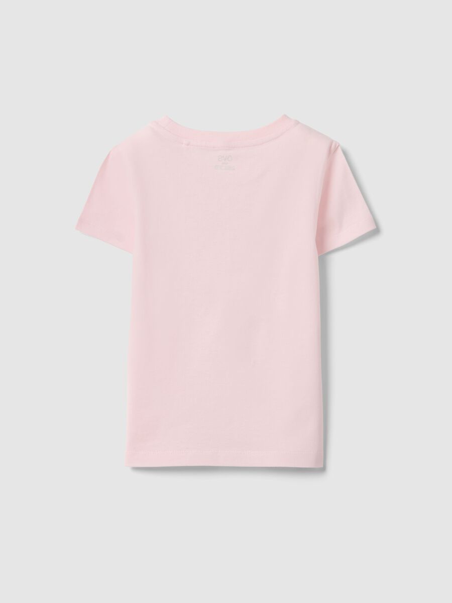 Pink pure cotton regular fit printed t-shirt for girls_1