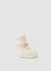 White organic cotton ribbed booties_0