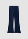 Girls&rsquo; blue flared trousers in stretch organic cotton_0